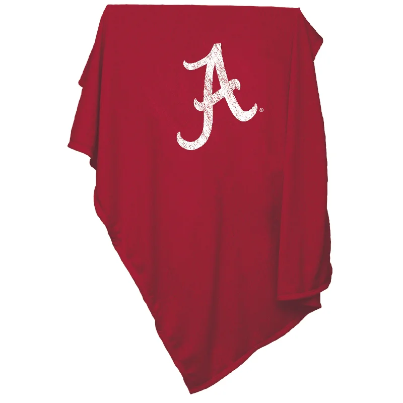 Team bath towels with logo print-Alabama Screened Sweatshirt Blanket