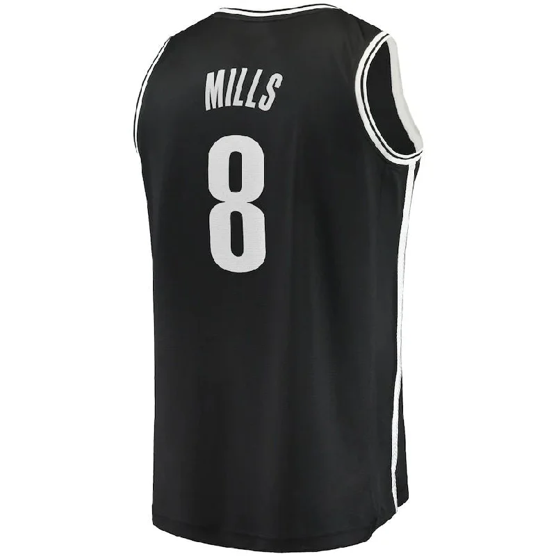 Custom basketball jersey with quick-dry material-B.Nets #8 Patty Mills Fanatics Branded 2021-22 Fast Break Replica Jersey Icon Edition Black Stitched American Basketball Jersey