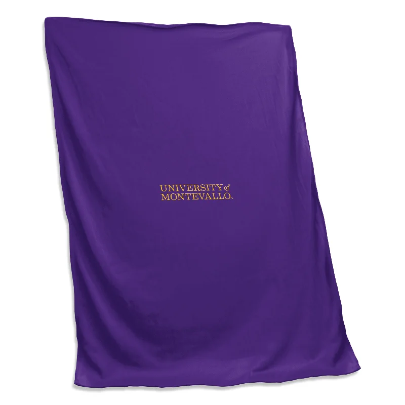 Custom team blankets for outdoor sports events-Montevallo Screened Sweatshirt Blanket