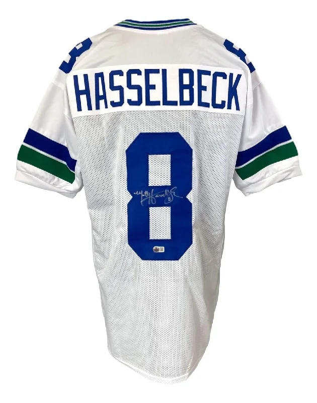 Soccer jersey for outdoor games with UV protection-Matt Hasselbeck Seattle Signed White Football Jersey BAS