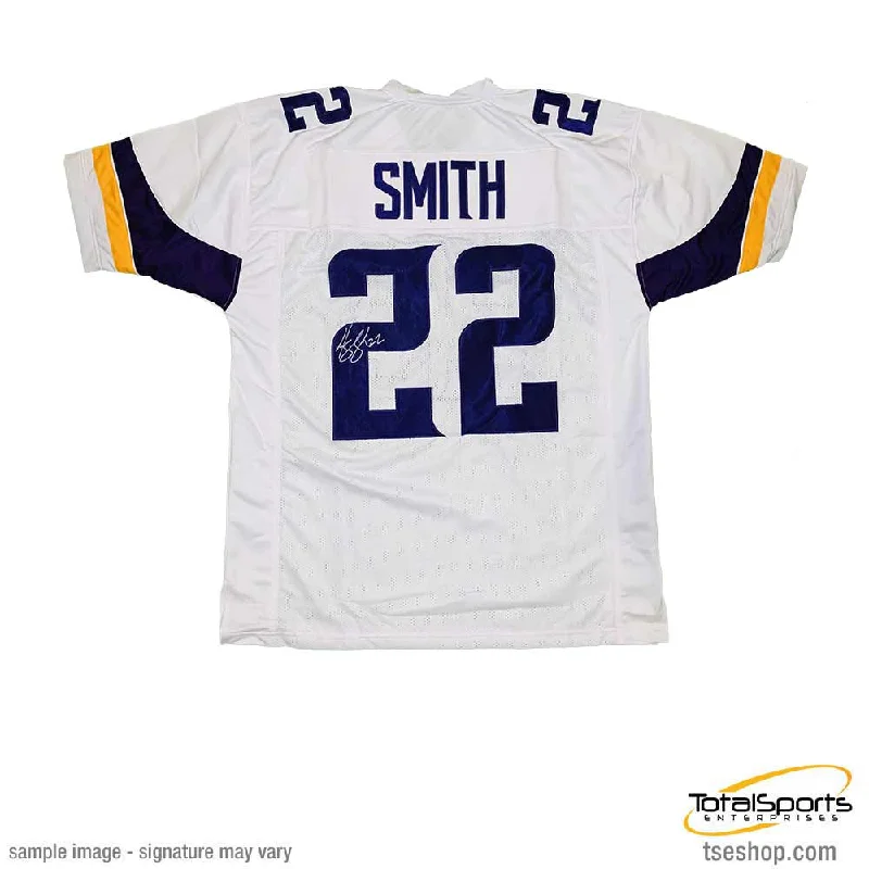 Personalized soccer jersey for major soccer tournaments-Harrison Smith Signed Custom White Football Jersey