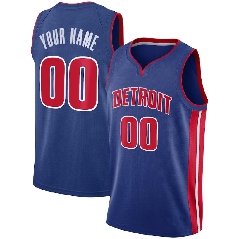 Custom basketball jersey with sleek, modern look-Custom D.Pistons Swingman Jersey Blue City Edition American Stitched Basketball Jersey