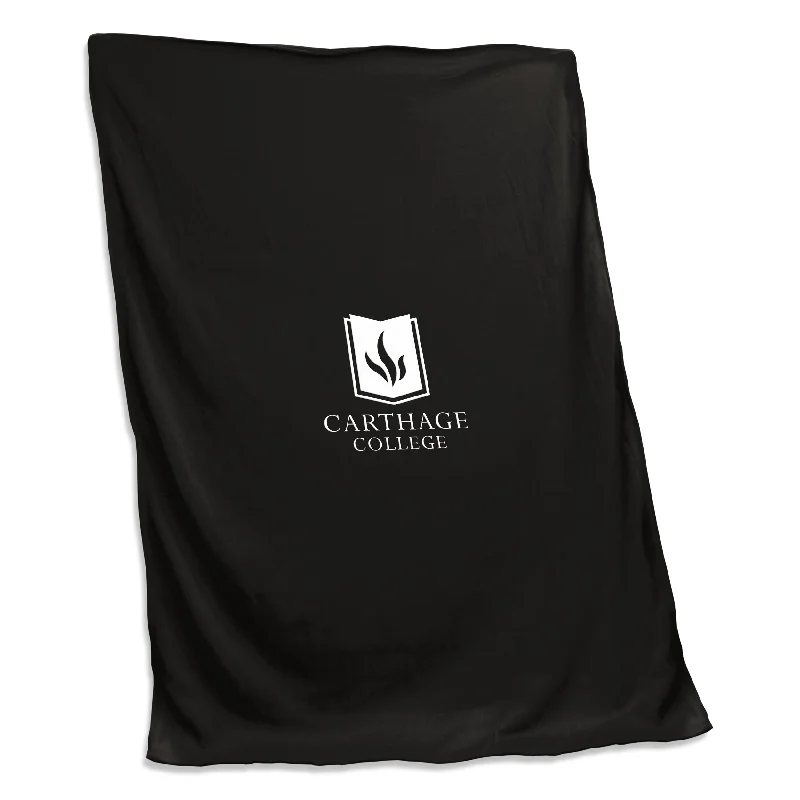 Team-themed decor pillows for living room-Carthage College Black Screened Sweatshirt Blanket