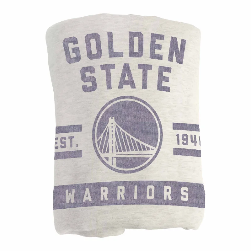 Personalized team towels for beach days-Golden State Warriors Oatmeal Sweatshirt Blanket