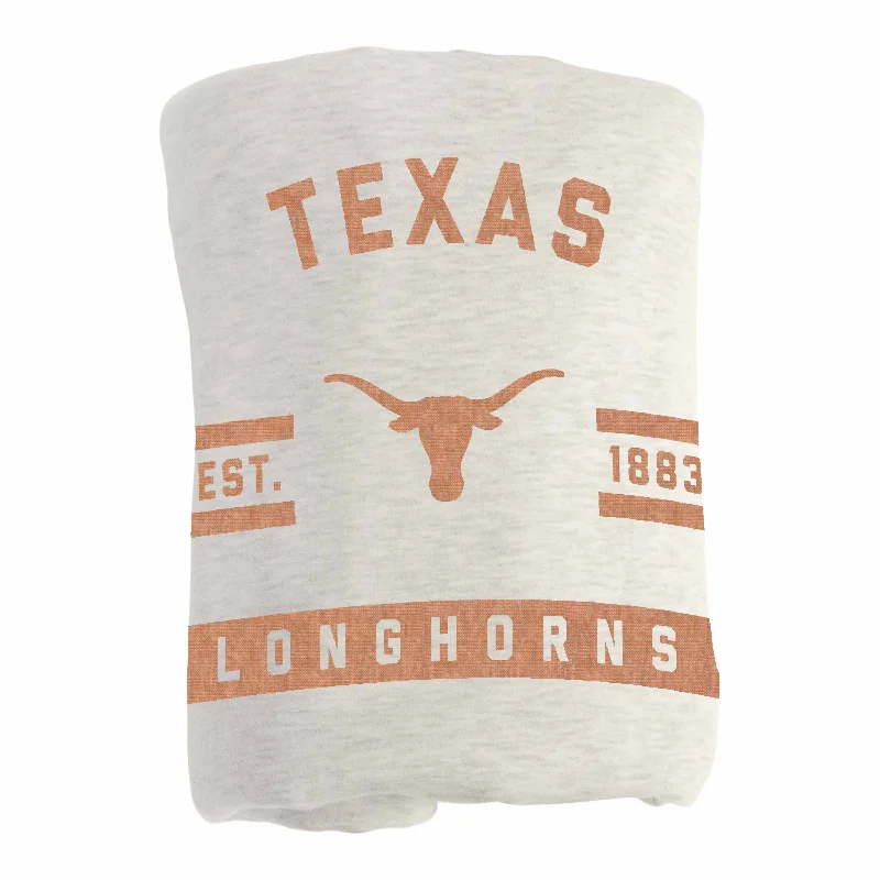 Sports team fleece throws for cold weather-Texas Oatmeal Sweatshirt Blanket