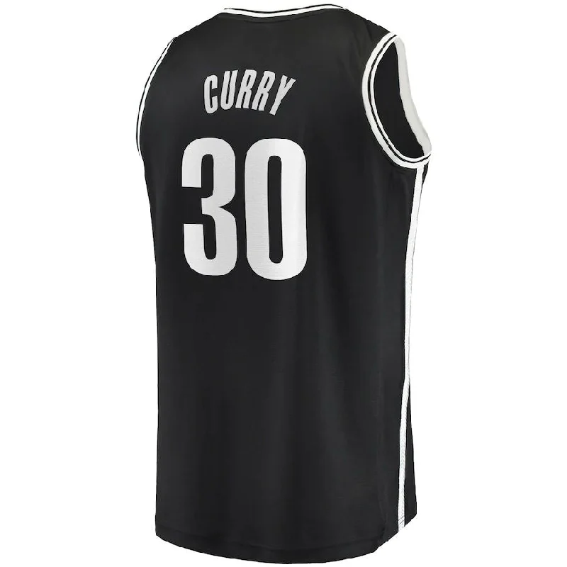 Basketball jersey with bold design elements for fashion-B.Nets #30 Seth Curry Fanatics Branded 2022-23 Fast Break Replica Jersey Black Icon Edition Stitched American Basketball Jersey