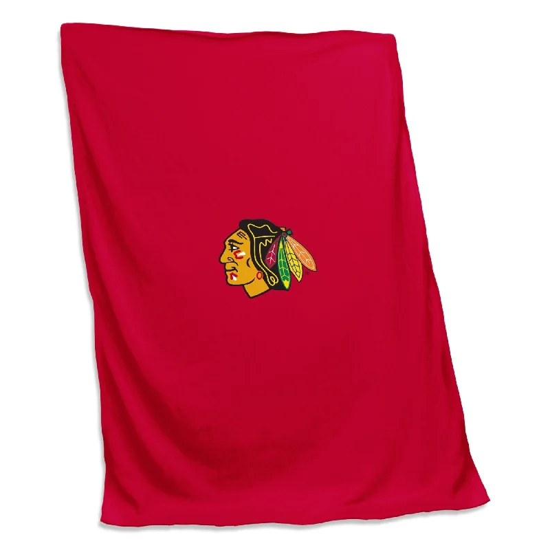 Team-themed bedding and decor for children’s rooms-Chicago Blackhawks Screened Sweatshirt Blanket