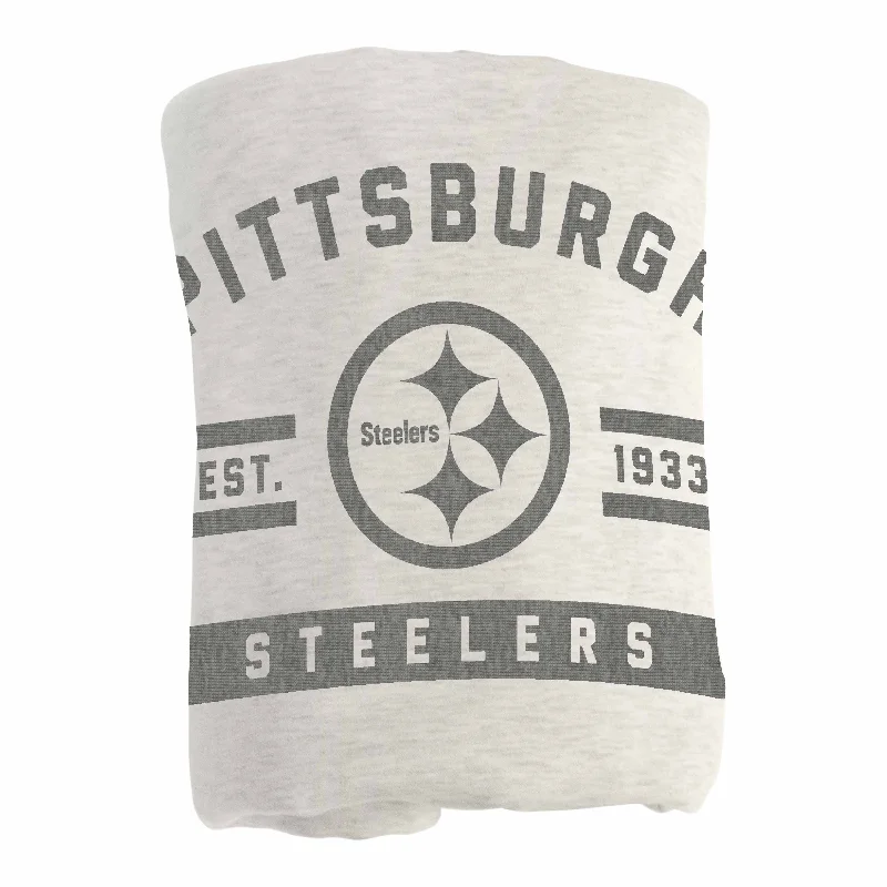 Official team logo home textiles for supporters-Pittsburgh Steelers Oatmeal Sweatshirt Blanket