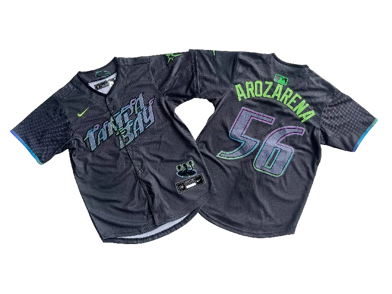 Baseball jersey with moisture-wicking technology for athletes-KID Youth Tampa Bay Rays Randy Arozarena Charcoal 2024 City Connect Limited Player Jersey