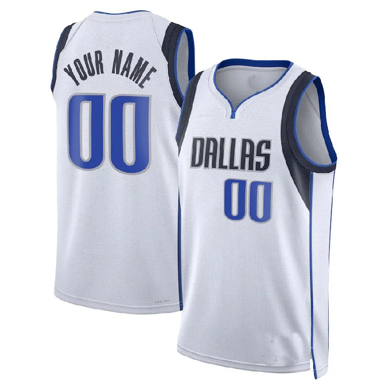 Custom basketball jersey with player name and number-Custom D.Mavericks  Unisex 2022-23 Swingman Jersey Association Edition White American Stitched Basketball Jersey