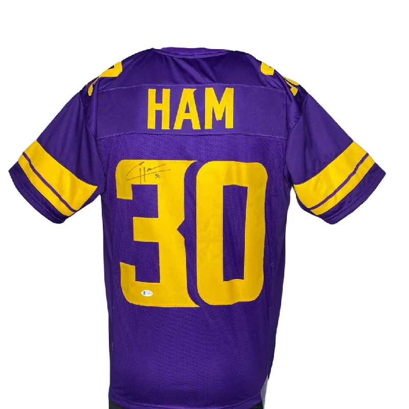 High-performance soccer jersey for athletes-CJ Ham Signed Custom Holiday Football Jersey