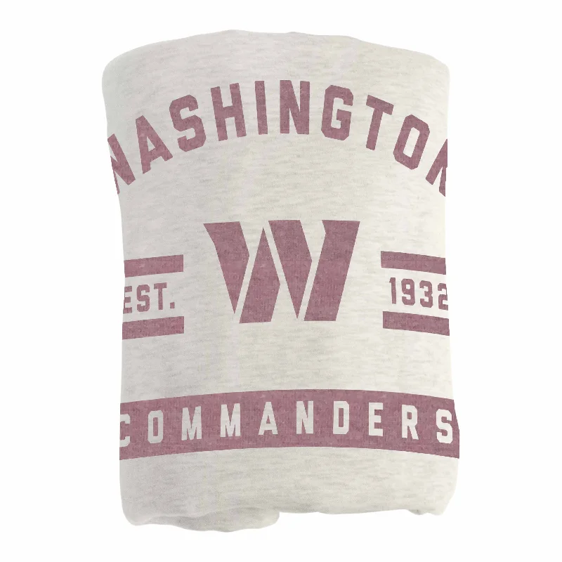 Team logo cushions for armchairs-Washington Commanders Oatmeal Sweatshirt Blanket