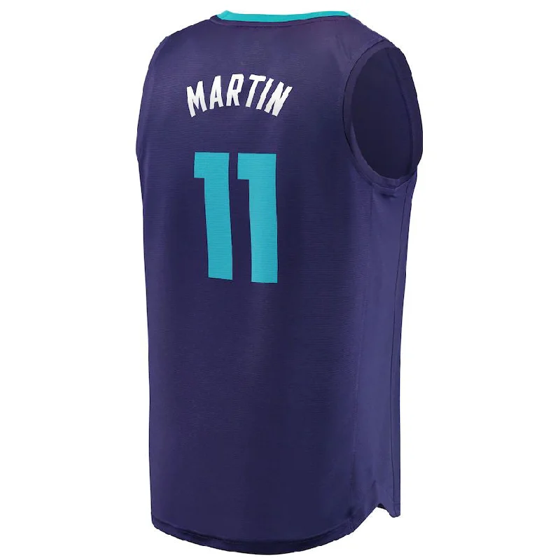 Personalized basketball jersey for team competitions-C.Hornets #11 Cody Martin Fanatics Branded Fast Break Replica Player Jersey Statement Edition Purple Stitched American Basketball Jersey