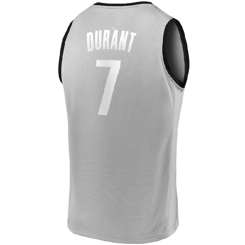 Lightweight basketball jersey for summer games-B.Nets #7 Kevin Durant Fanatics Branded 2019 Fast Break Player Movement Jersey Statement Edition Charcoal Stitched American Basketball Jersey