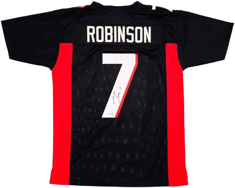 Custom soccer jersey for tournaments and competitions-Bijan Robinson Atlanta Signed Black Football Jersey BAS ITP