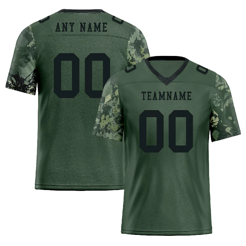 Soccer jersey with breathable mesh panels for comfort-Custom Camo Personalized Authentic Football Jersey FBJ02-D06129