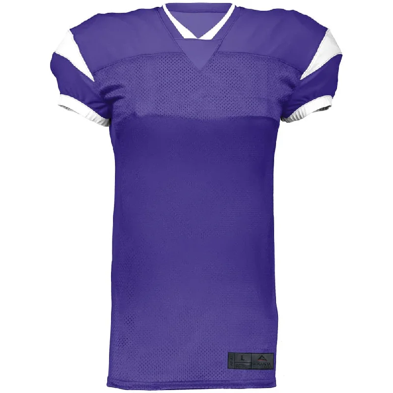 Rugby jerseys with custom team numbers-Slant Purple-White Football Jersey