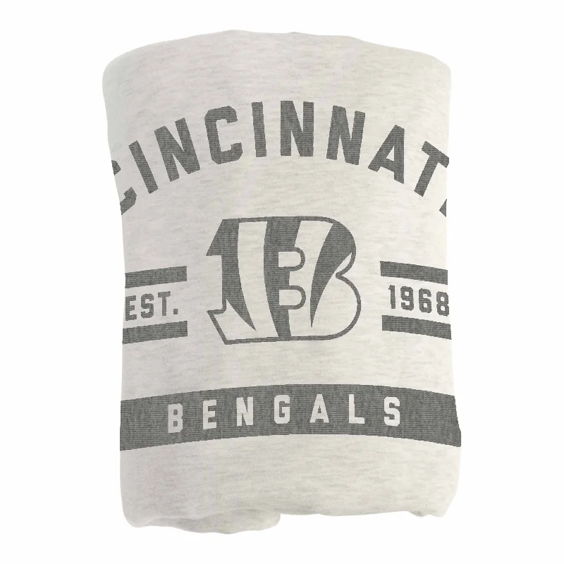 Team-themed doormats for home entryways-Cincinnati Bengals Oatmeal Sweatshirt Blanket