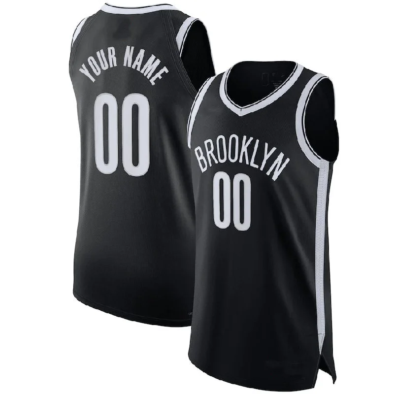 Basketball jersey with bold lettering for fans-Custom B.Nets  2021-22 Diamond Swingman Authentic Jersey Icon Edition Black American Stitched Basketball Jersey