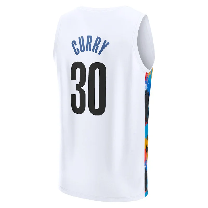 Personalized basketball jersey for birthday gifts-B.Nets #30 Seth Curry Fanatics Branded 2022-23 Fastbreak Jersey City Edition White Stitched American Basketball Jersey