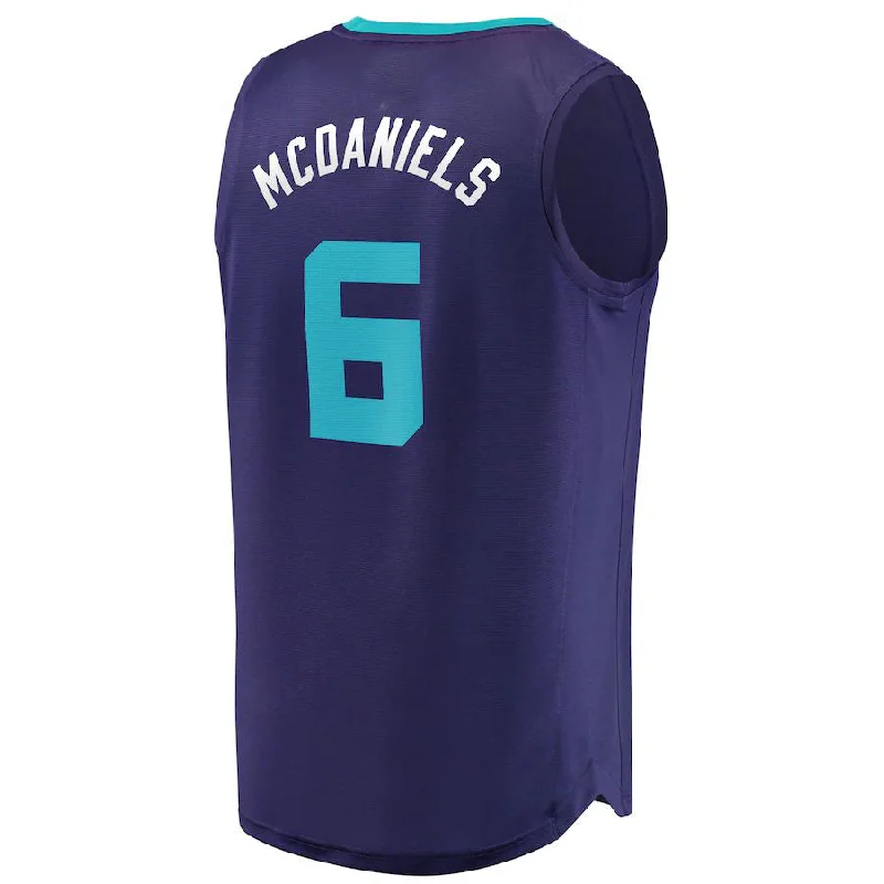 Custom basketball jerseys with team logos-C.Hornets #6 Jalen McDaniels Fanatics Branded Fast Break Player Jersey Statement Edition Purple Stitched American Basketball Jersey