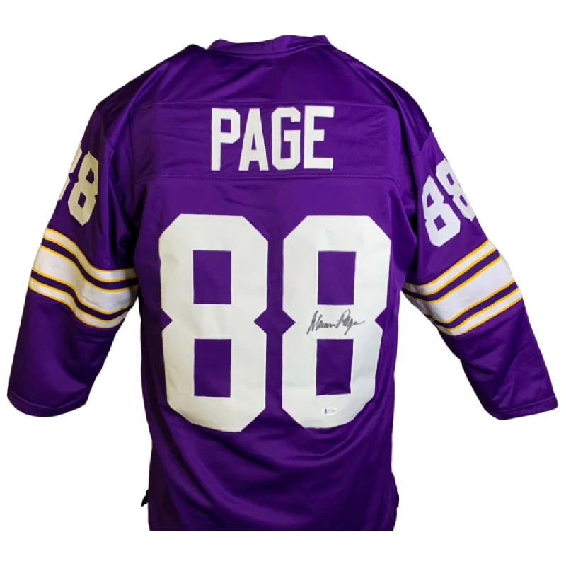 Lightweight soccer jersey for summer games-Alan Page Signed Custom Purple Football Jersey