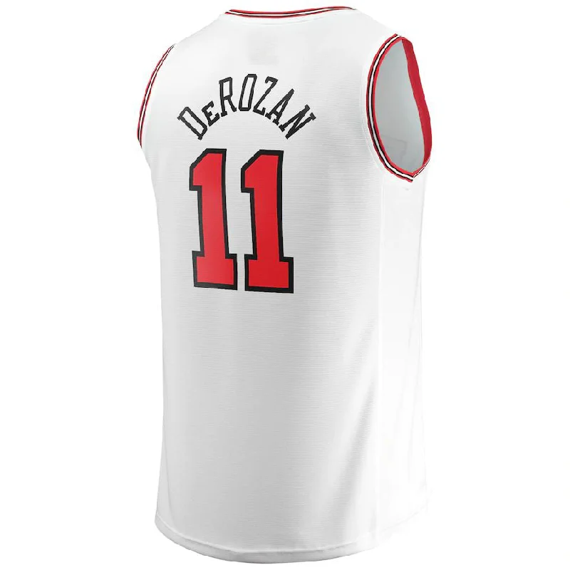 Custom home or away basketball jersey for teams-C.Bulls #11 DeMar DeRozan Fanatics Branded 2022-23 Fast Break Replica Jersey  White Association Edition Stitched American Basketball Jersey