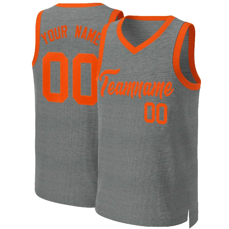 Basketball jersey with unique fabric blends for comfort-Custom Dark Gray Orange Classic Tops Basketball Jersey