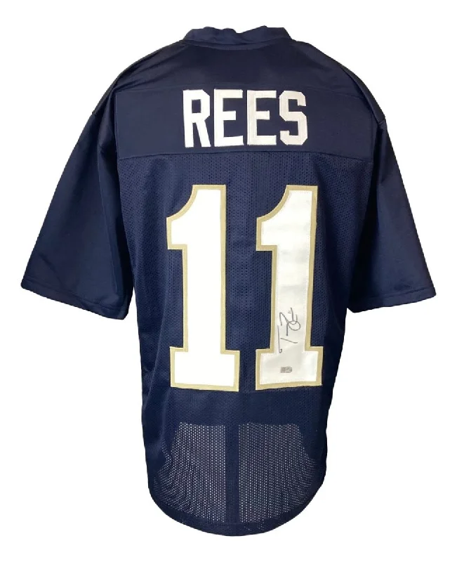 Custom soccer jersey for youth teams-Tommy Rees Notre Dame Signed Navy Blue Football Jersey Sports Integrity