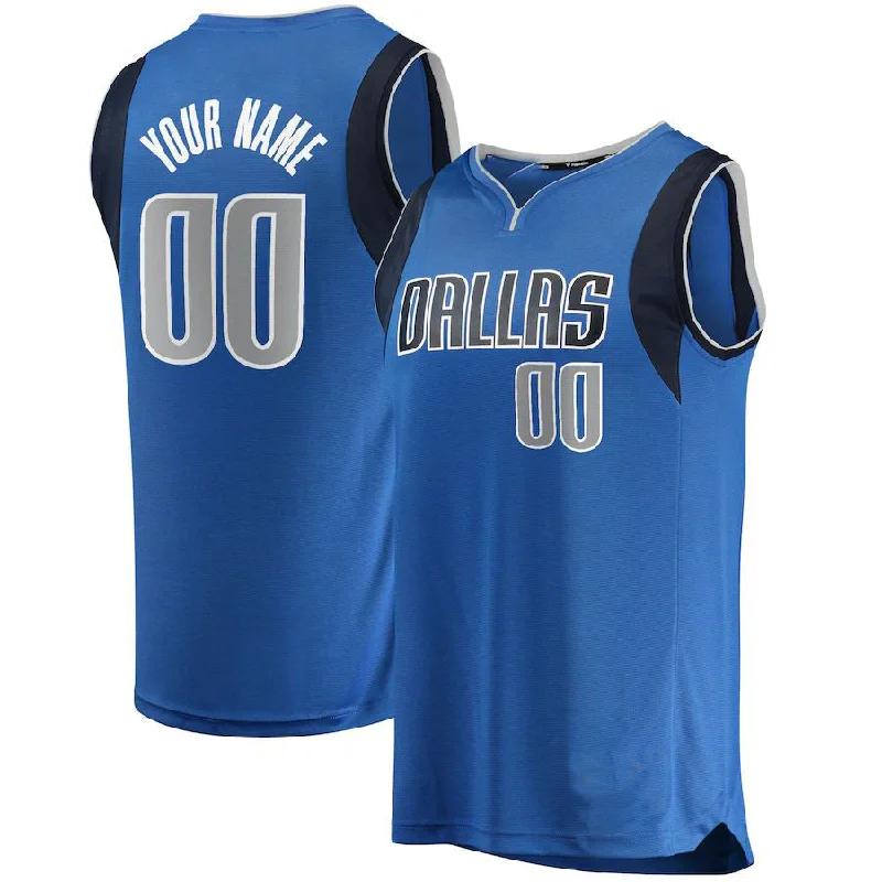 Custom basketball jersey for alumni sports teams-Custom D.Mavericks Fanatics Branded Fast Break Replica Jersey Blue Icon Edition American Stitched Basketball Jersey