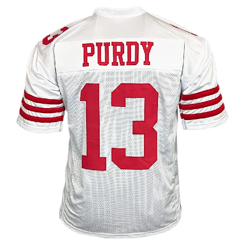 Soccer jersey with full-sleeve design for cold weather-Brock Purdy Unsigned San Francisco White Football Jersey