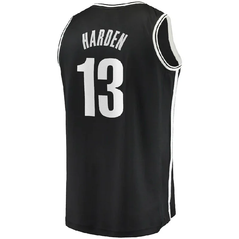 High-performance basketball jersey with advanced fabric technology-B.Nets #13 James Harden Fanatics Branded 2020-21 Fast Break Replica Jersey Black  Icon Edition Stitched American Basketball Jersey