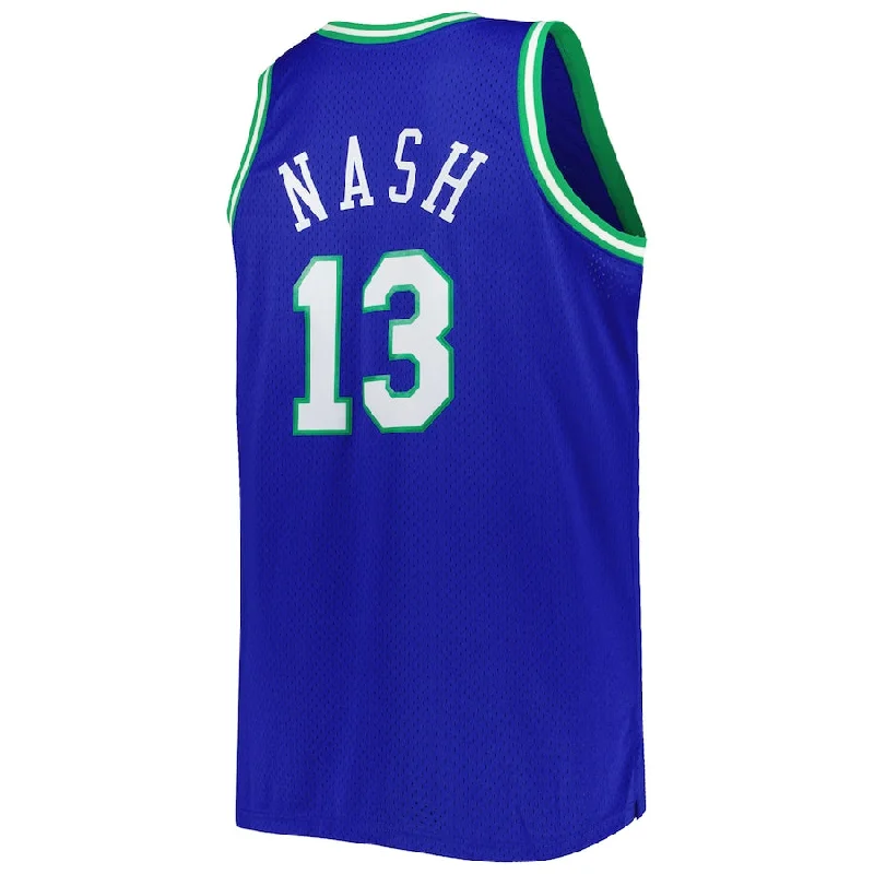 Personalized basketball jersey for birthday gifts-D.Mavericks #13 Steve Nash Mitchell & Ness Big & Tall Hardwood Classics 1998-99 Swingman Jersey Blue Stitched American Basketball Jersey