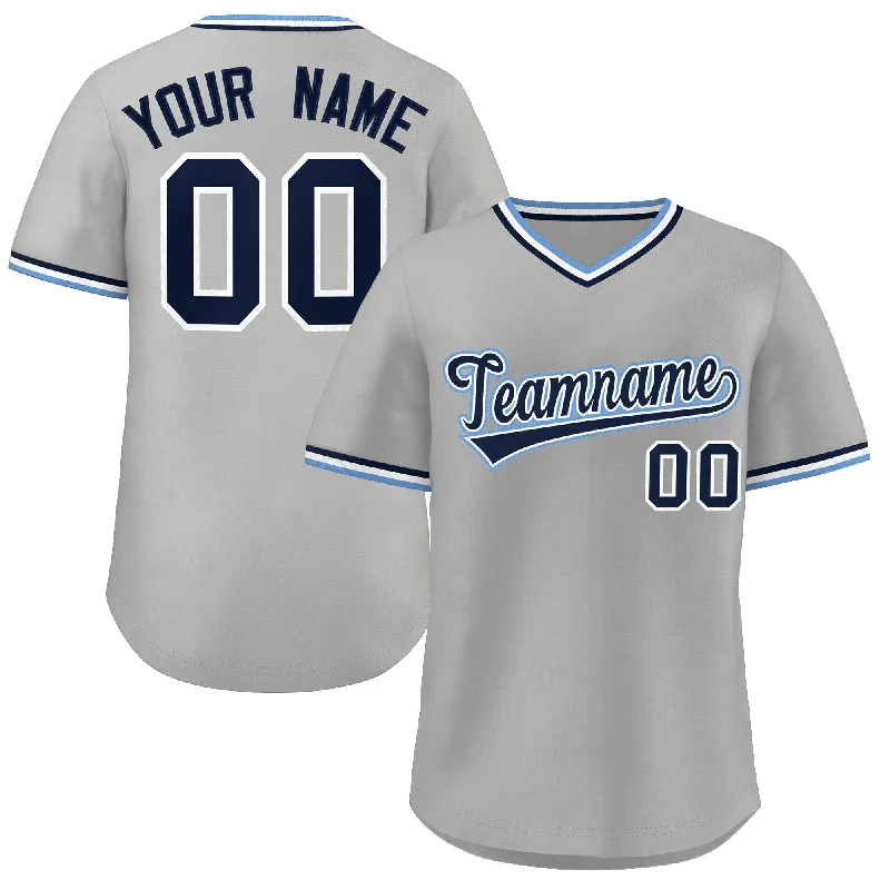 Personalized baseball jersey for youth leagues and academies-Custom Gray Royal Classic Style Outdoor Authentic Pullover Baseball Jersey