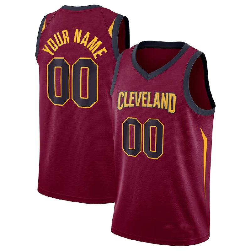 Personalized basketball jersey for family reunion teams-Custom C.Cavaliers Swingman Jersey Maroon Icon Edition Wine American Stitched Basketball Jersey