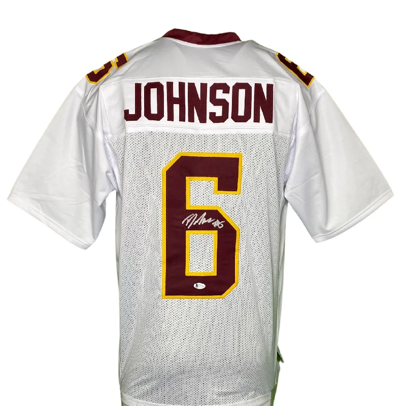 Soccer jersey for school and college teams-Tyler Johnson Signed Custom White College Football Jersey