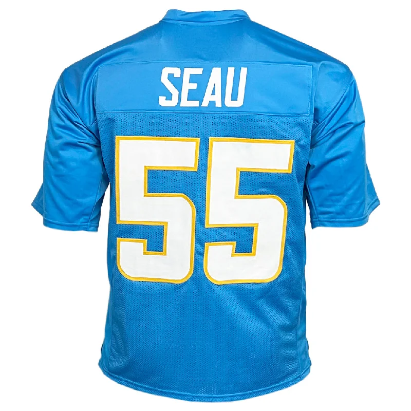 Soccer jersey with retro patches for a classic look-Junior Seau Unsigned San Diego Light Blue Football Jersey