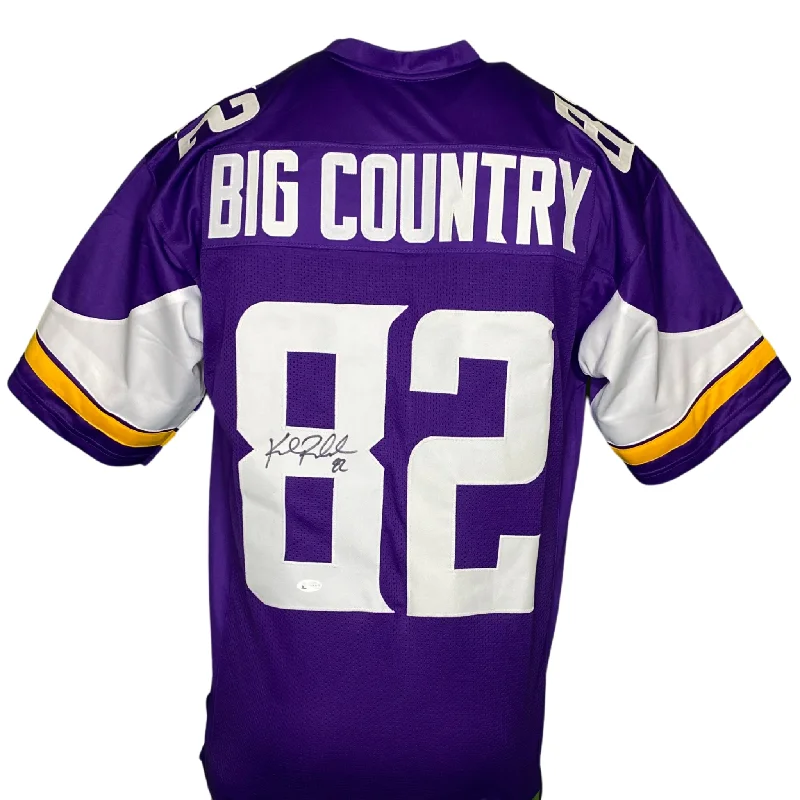 Soccer jersey with adjustable neck for comfort-Kyle Rudolph Signed Custom Big Country Purple Football Jersey