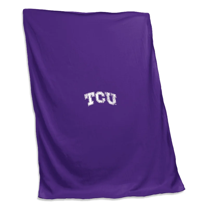 Custom team pillowcases for bedrooms-TCU Screened Sweatshirt Blanket