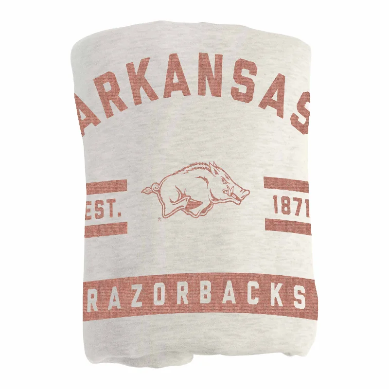 Soft team throws for couch and living room-Arkansas Oatmeal Sweatshirt Blanket