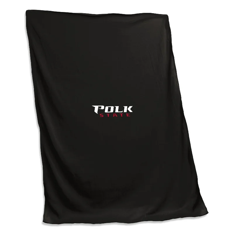 Team logo room accessories for fan spaces-Polk State Black Screened Sweatshirt Blanket