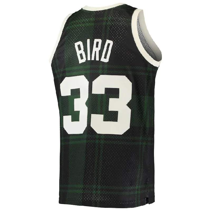 Custom basketball jersey for charity auctions-B.Celtics #33 Larry Bird Mitchell & Ness 1985-86 Hardwood Classics Uninterrupted Swingman Jersey Black Stitched American Basketball Jersey