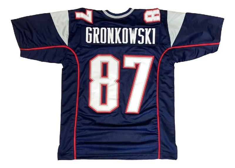 Soccer jersey with contrast details for a modern look-Rob Gronkowski New England Blue Football Jersey