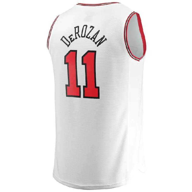 Premium basketball jersey for professional athletes-C.Bulls #11 DeMar DeRozan Fanatics Branded 2021-22 Fast Break Jersey White Association Edition Stitched American Basketball Jersey