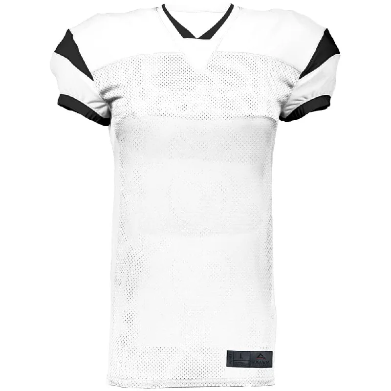 Premium rugby jerseys for international matches-Slant White-Black Football Jersey