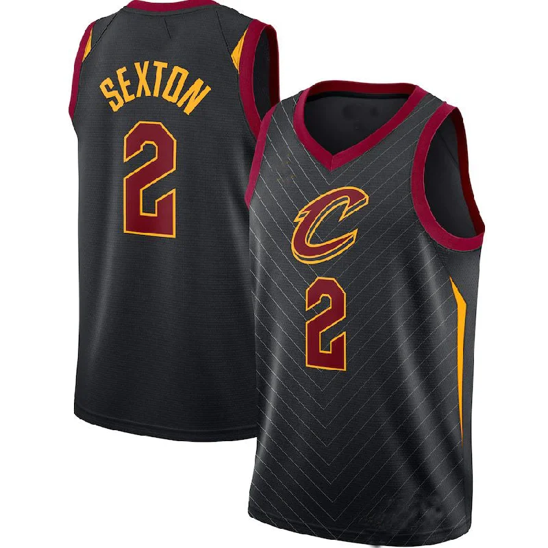 Personalized basketball jersey for team competitions-C.Cavaliers #2 Collin Sexton Jordan Brand 2020-21 Swingman Jersey Black Statement Edition Stitched American Basketball Jersey