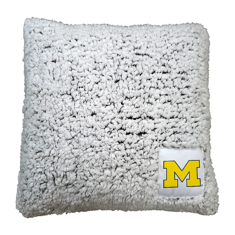 Team logo wall hangings for fan bedrooms-Michigan Frosty Throw Pillow