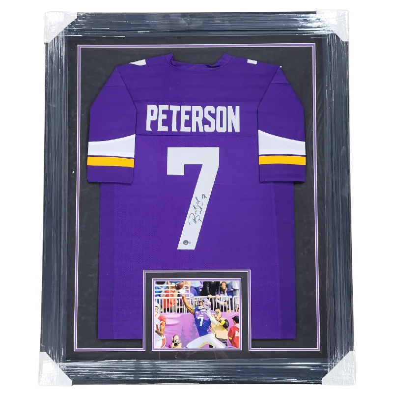 Soccer jersey with embroidered patches for authenticity-Patrick Peterson Signed & Professionally Framed Custom Purple Football Jersey