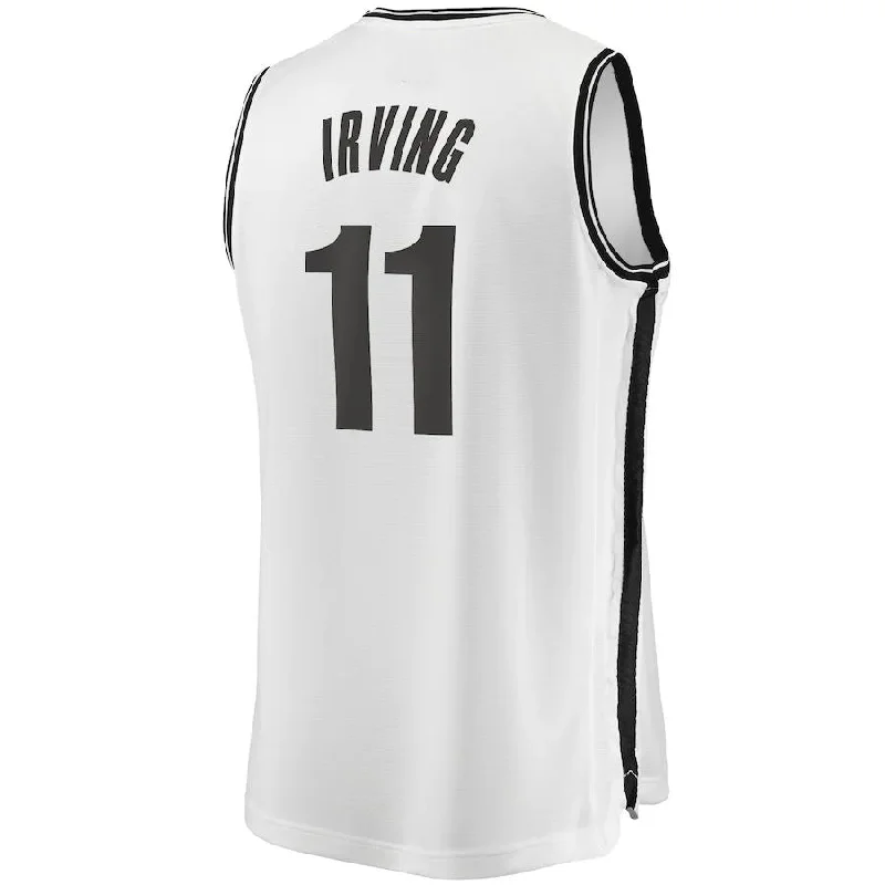 Custom basketball jersey with player details on the back-B.Nets #11 Kyrie Irving Fanatics Branded 2019 Fast Break Player Movement Jersey Icon Edition White Stitched American Basketball Jersey