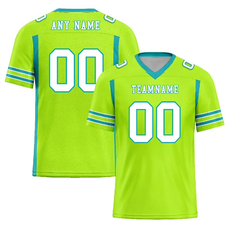 Soccer jersey for amateur teams with custom features-Custom Lemon Green Striped Sleeves Personalized Authentic Football Jersey FBJ02-D06054